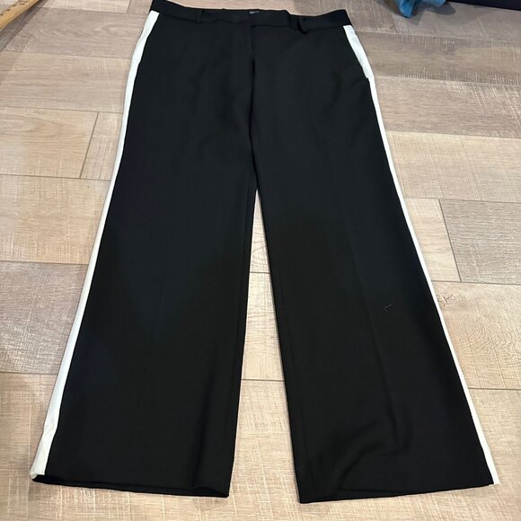 ANN TAYLOR WOMENS BLACK WHITE 12 PETITE PANTS NEW - Picture 2 of 8